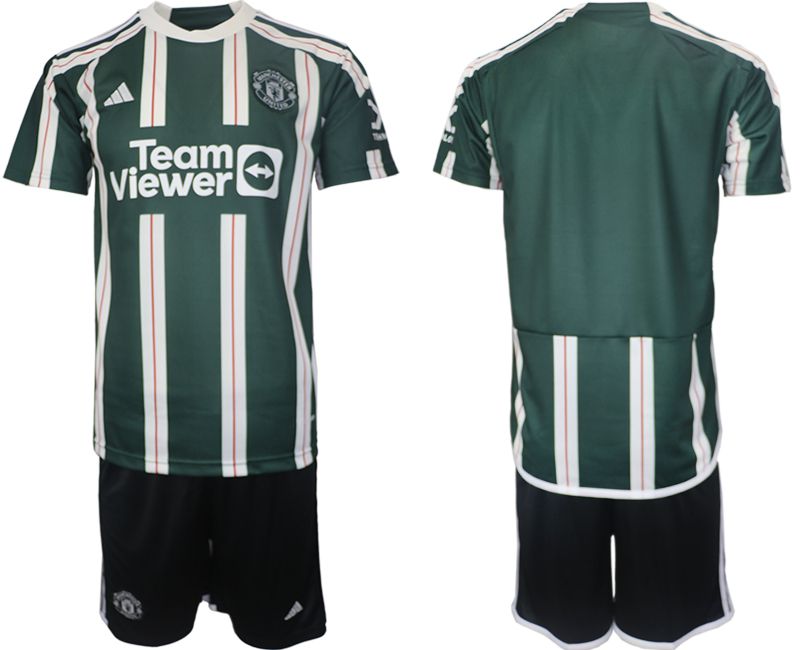 Men 2023-2024 Club Manchester United away blank green Soccer Jersey->manchester united jersey->Soccer Club Jersey